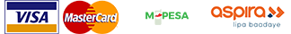 M-PESA,Visa, and Mastercard