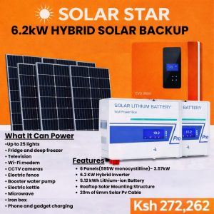 6.2kW Hybrid Solar Backup  Complete Installation Kit Kenya